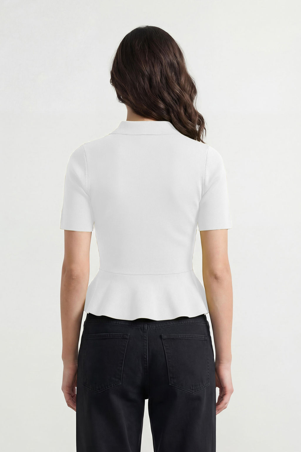 Ekru Peplum/Belden Oturmal_ D__me Detayl_ Triko Bluz TWOSS26BZ00158 - Trendyolmilla фото 3