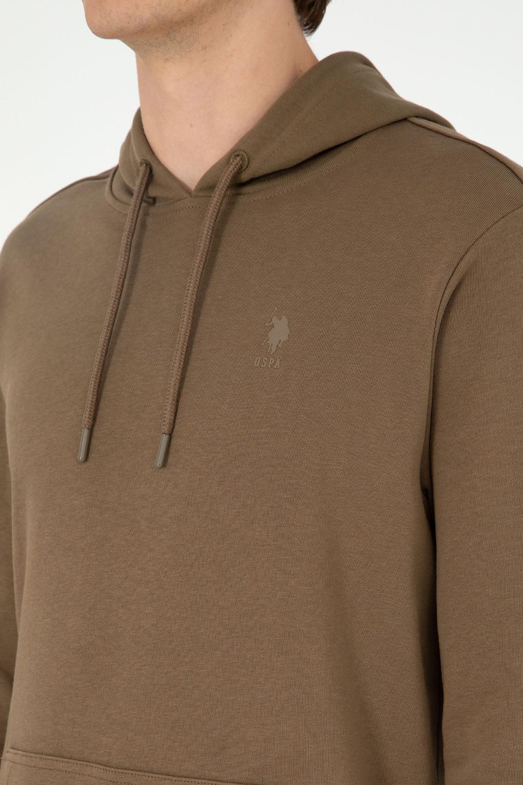 Мужской базовый свитшот цвета хаки - U.s. polo assn фото 7