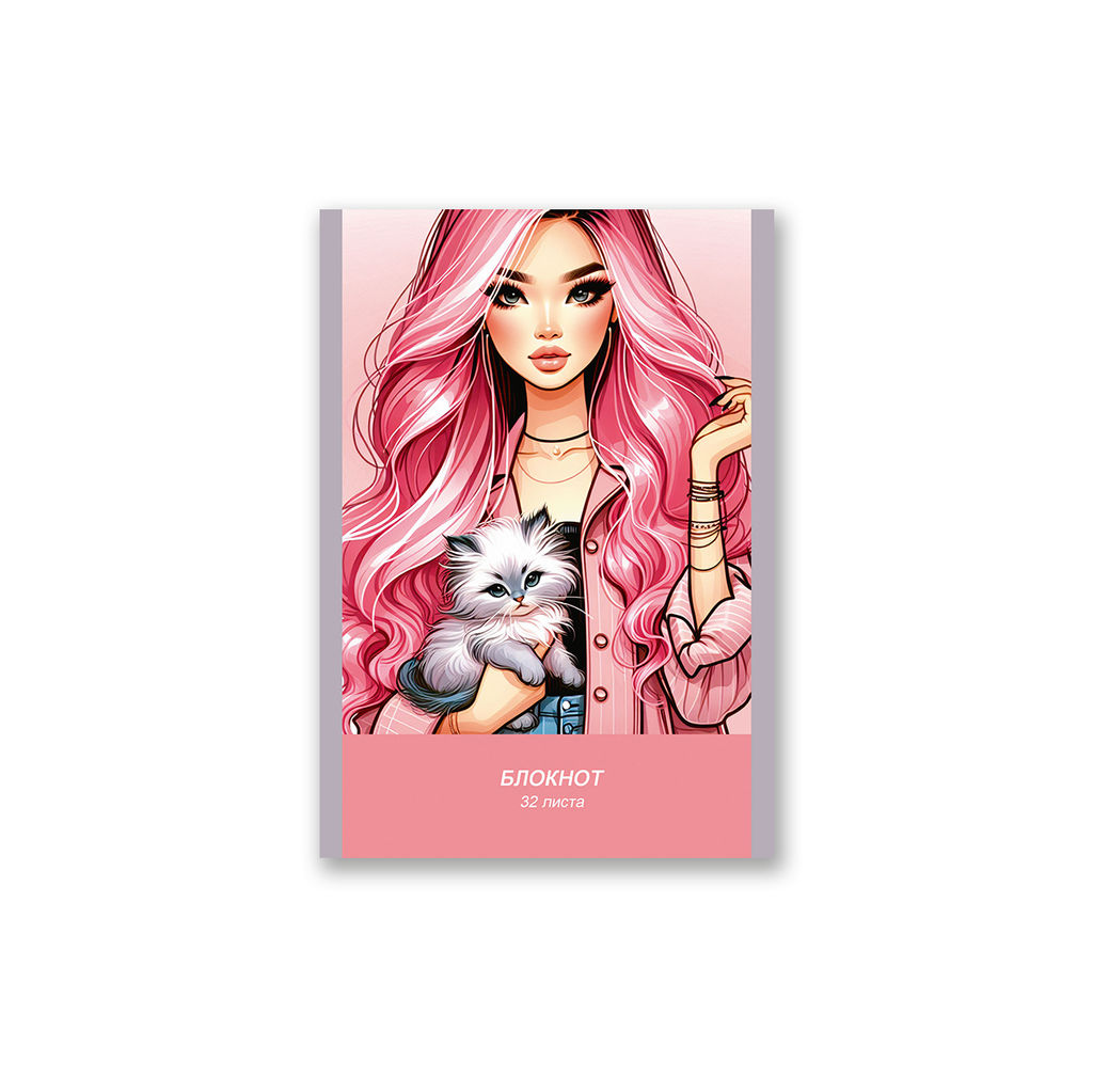 Б260 Светоч Блокнот на скобе, A6 32 л. 10 шт. клетка Нежный друг 01725  фото 4