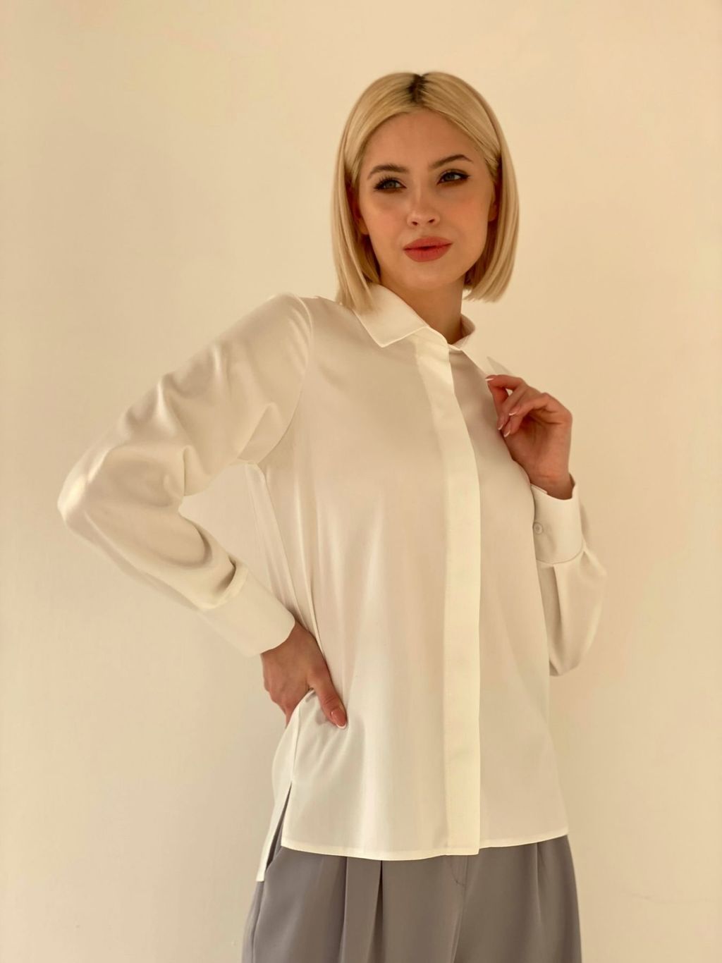 Рубашка с супатной застёжкой свободного силуэта - Martichelli фото 8