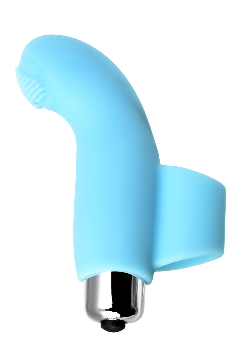 Вибронасадка на палец JOS DANKO для точки G, силикон, голубая, 9,5 см  фото 3