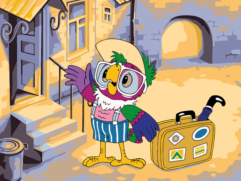 ФРЕЯ CMF-PKZ/PM-007 Набор для раскрашивания по номерам (на картоне) 40 х 30 см Попугай Кеша-путешественник