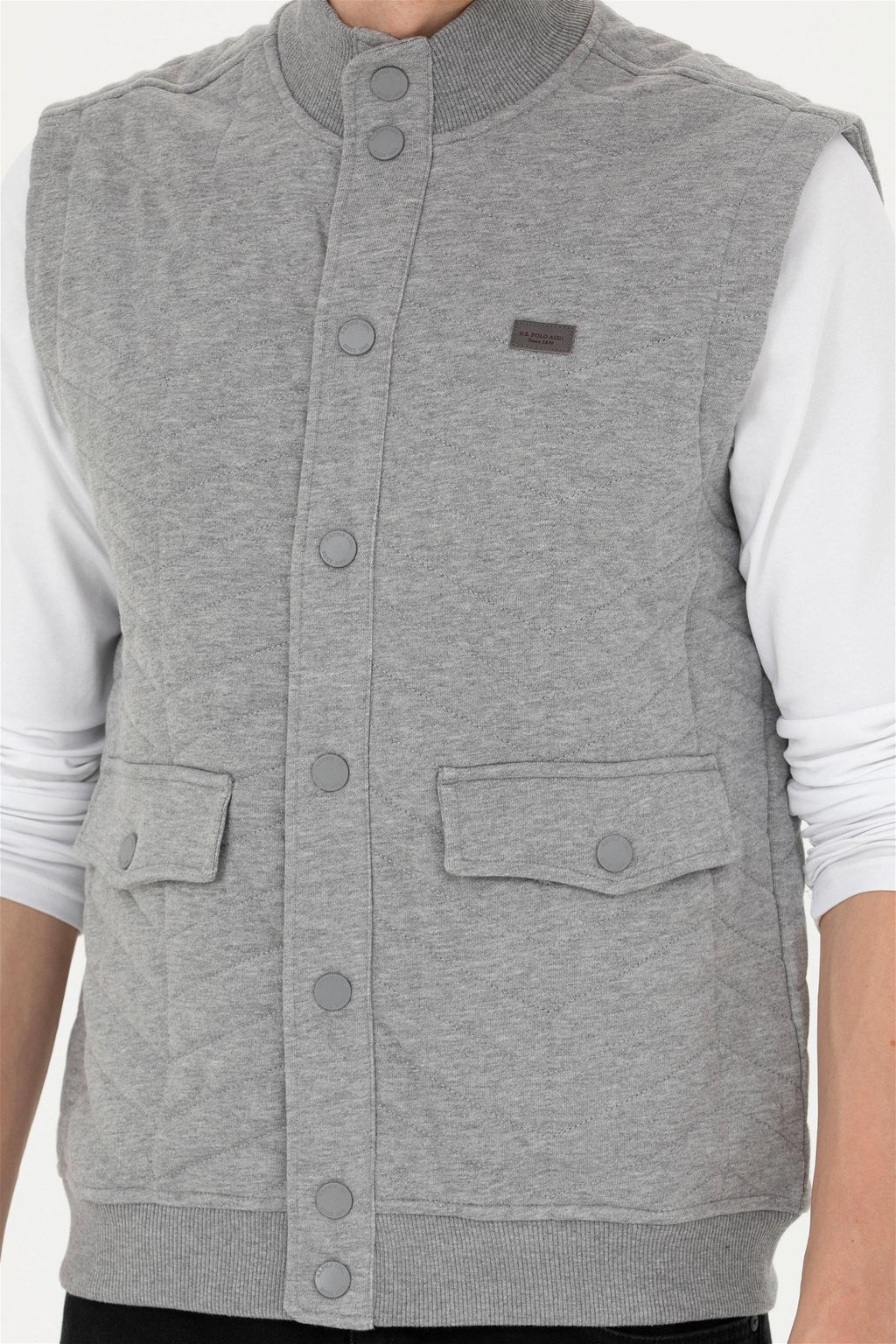 Мужской серый меланжевый вязаный кардиган - U.s. polo assn фото 6