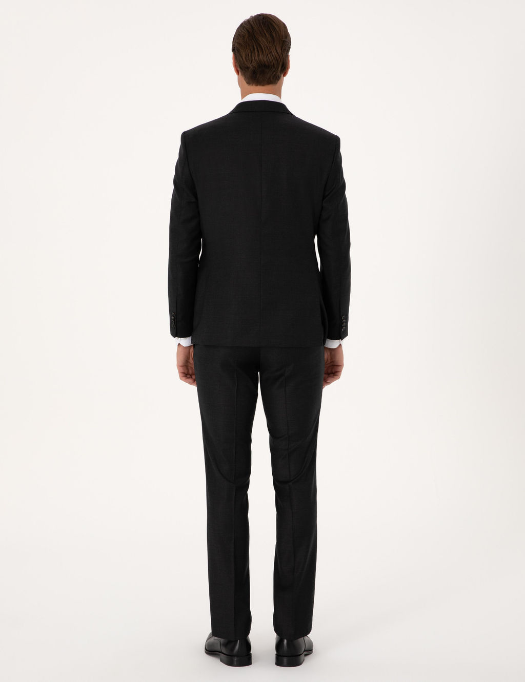 Antrasit Slim Fit Y_n Ka_mir Kar___ml_ Tak_m Elbise