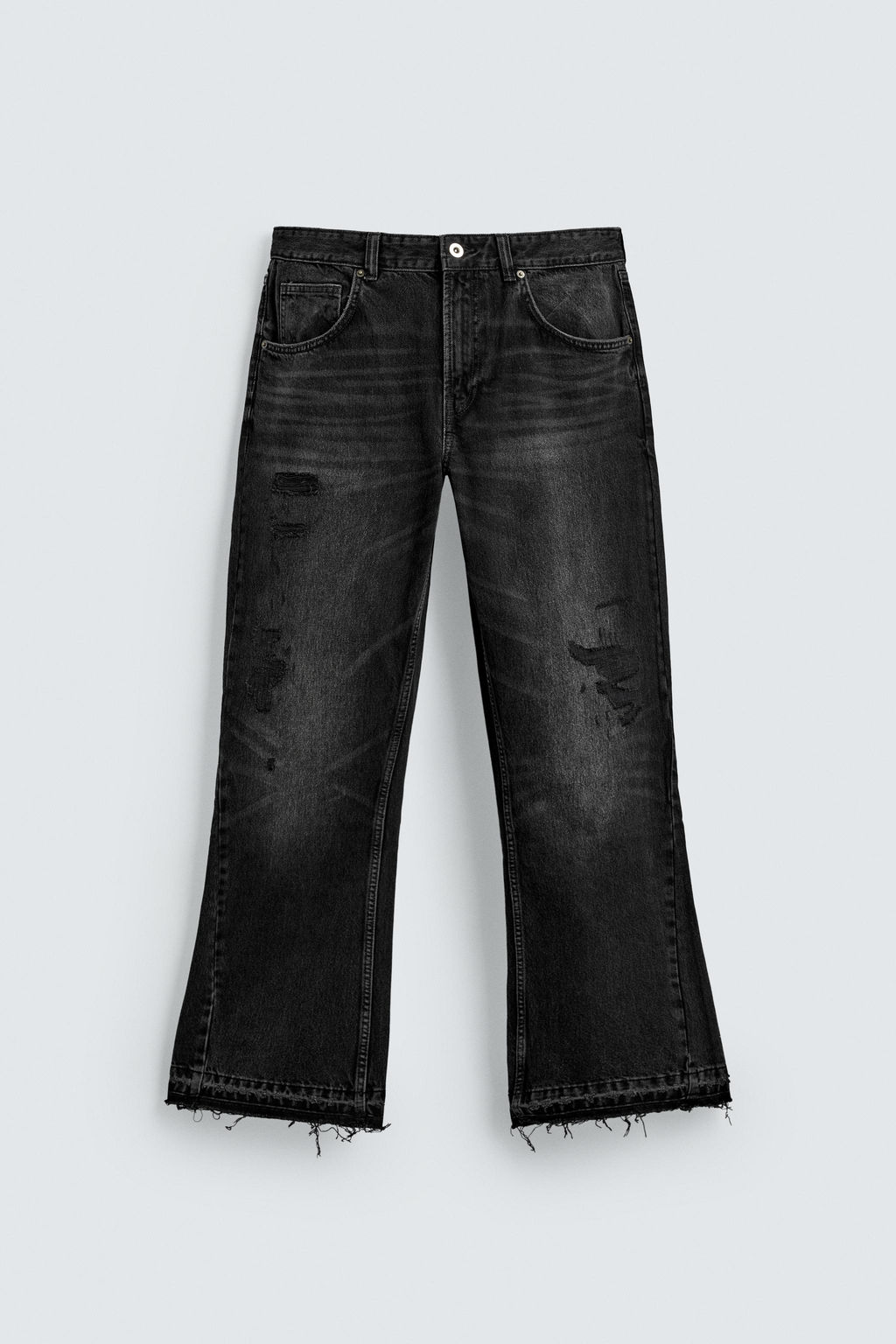 RIPPED FLARE FIT JEANS - Zara фото 7