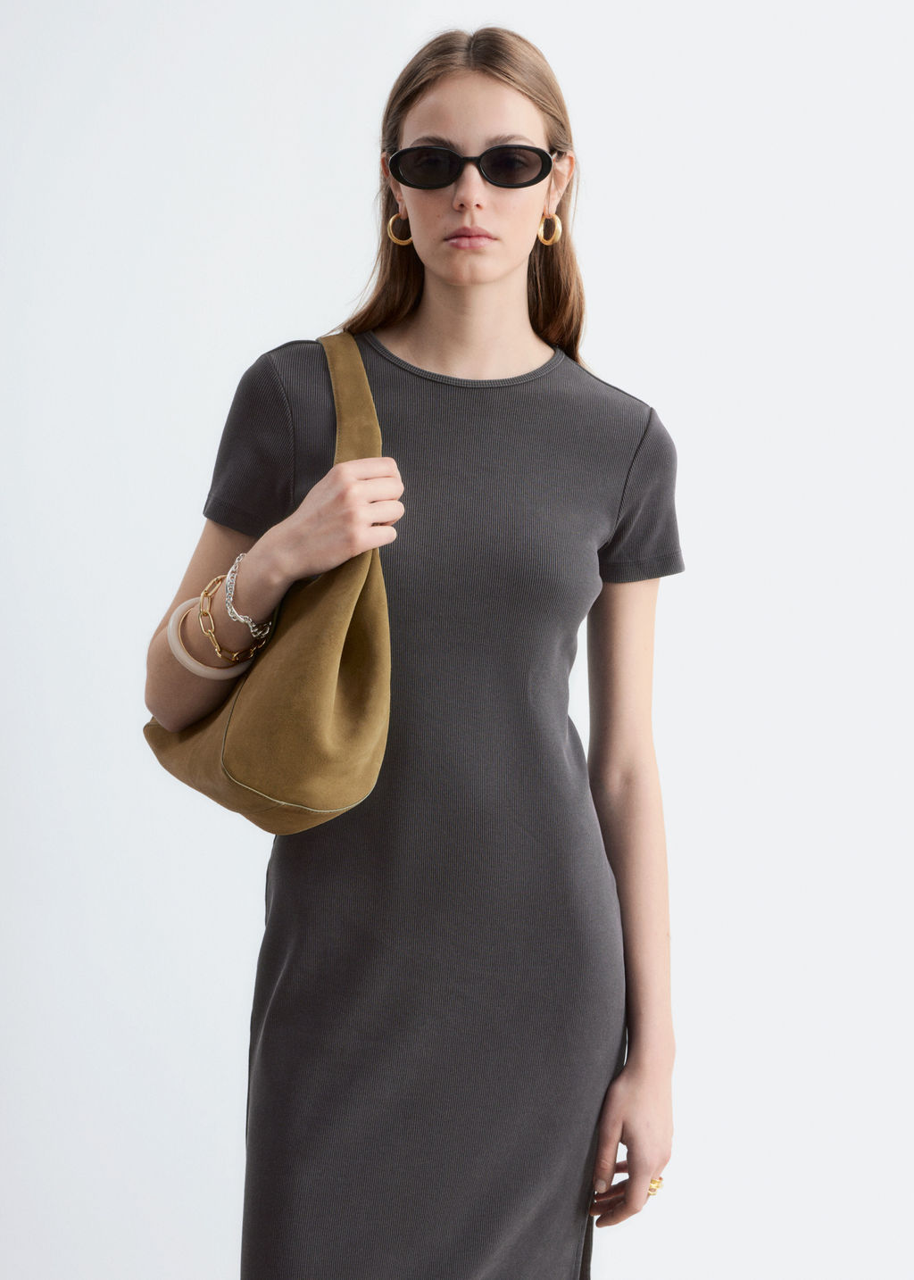 Vestido de punto de largo midi - H&m фото 6