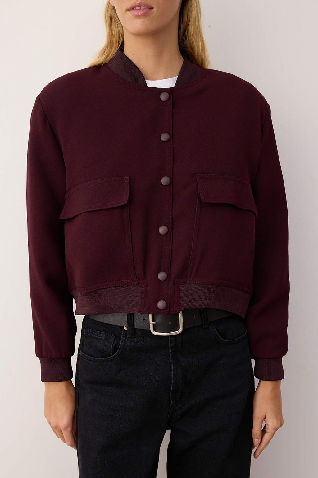 Siyah Premium Bomber Crop Dokuma Ceket TWOAW24CE00047 - Trendyolmilla фото 18