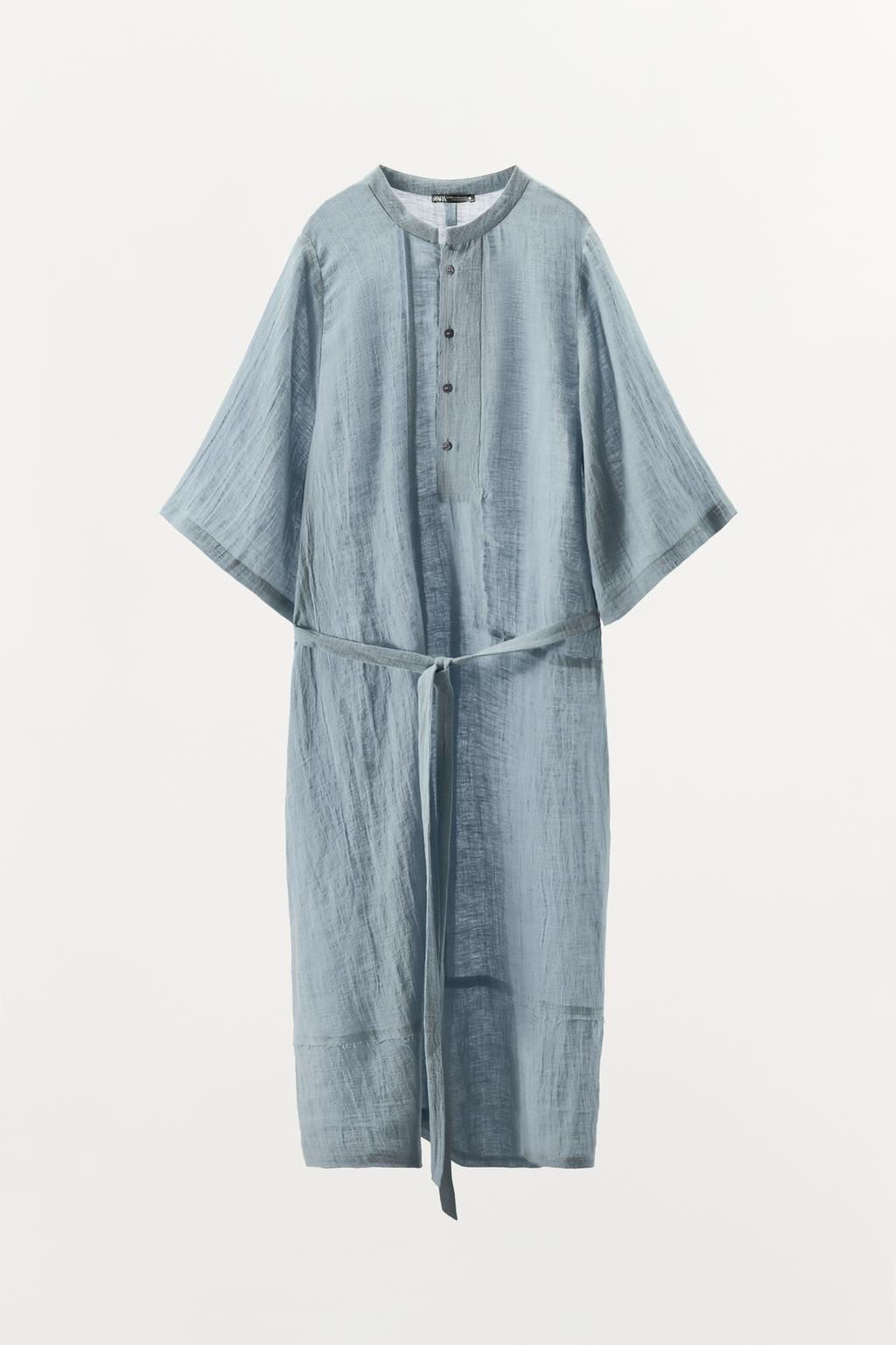 LIMITED EDITION LINEN BLEND SHIRT DRESS - Zara фото 5