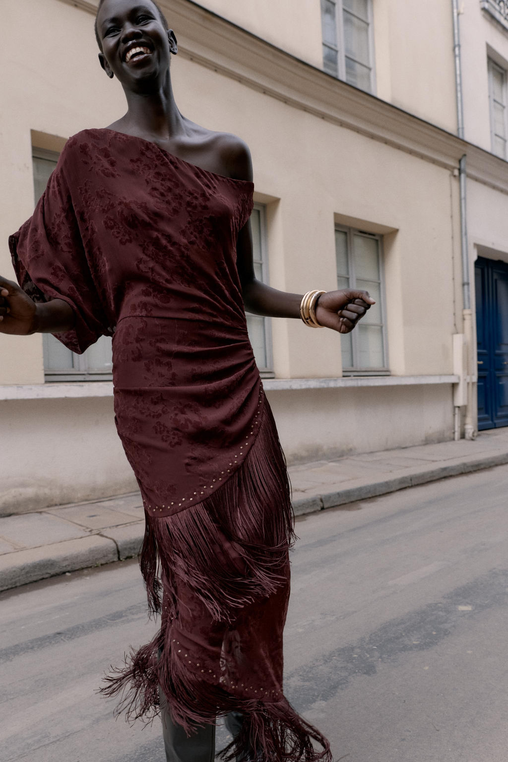 ASYMMETRIC DEVOURED FRINGE MIDI DRESS - Zara фото 11