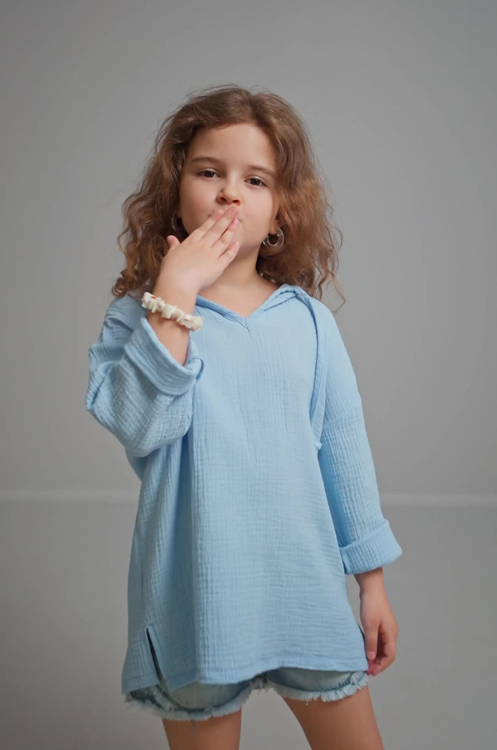 Детская хлопковая пляжная туника из муслина Happyfox