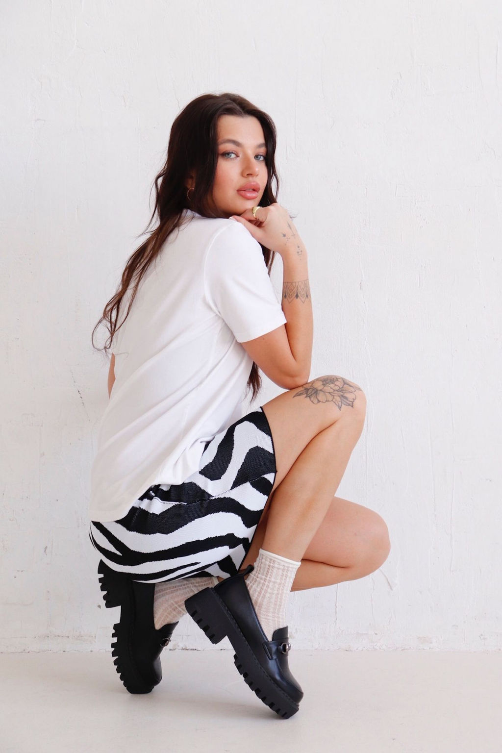 11417 Мини-юбка вязаная чёрно-белая - Martichelli фото 20