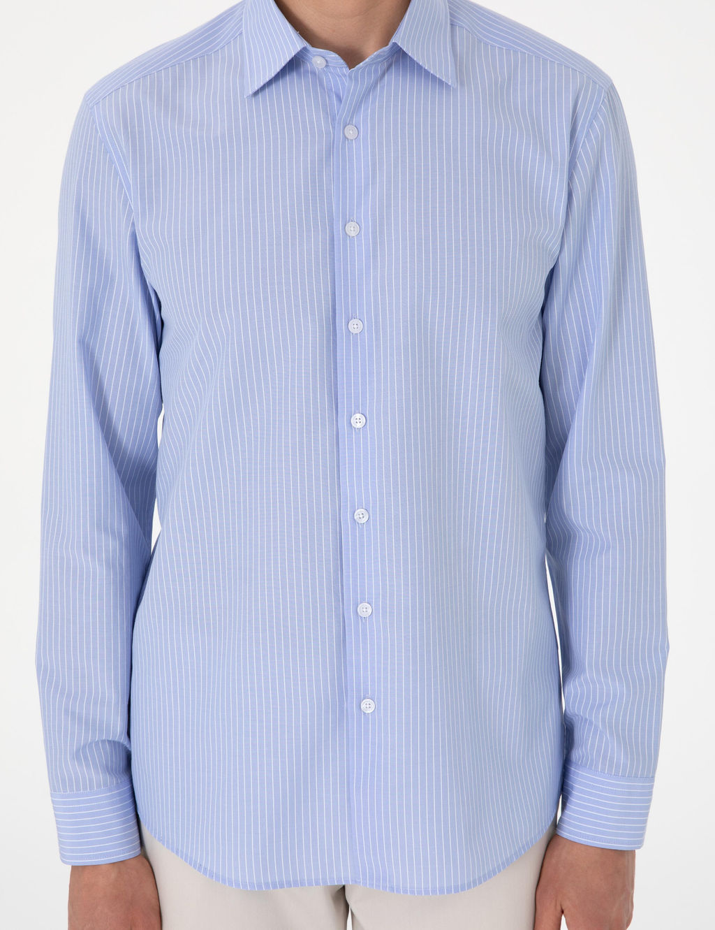 A__k Mavi Slim Fit _izgili Uzun Kollu G_mlek - Pierre cardin фото 6