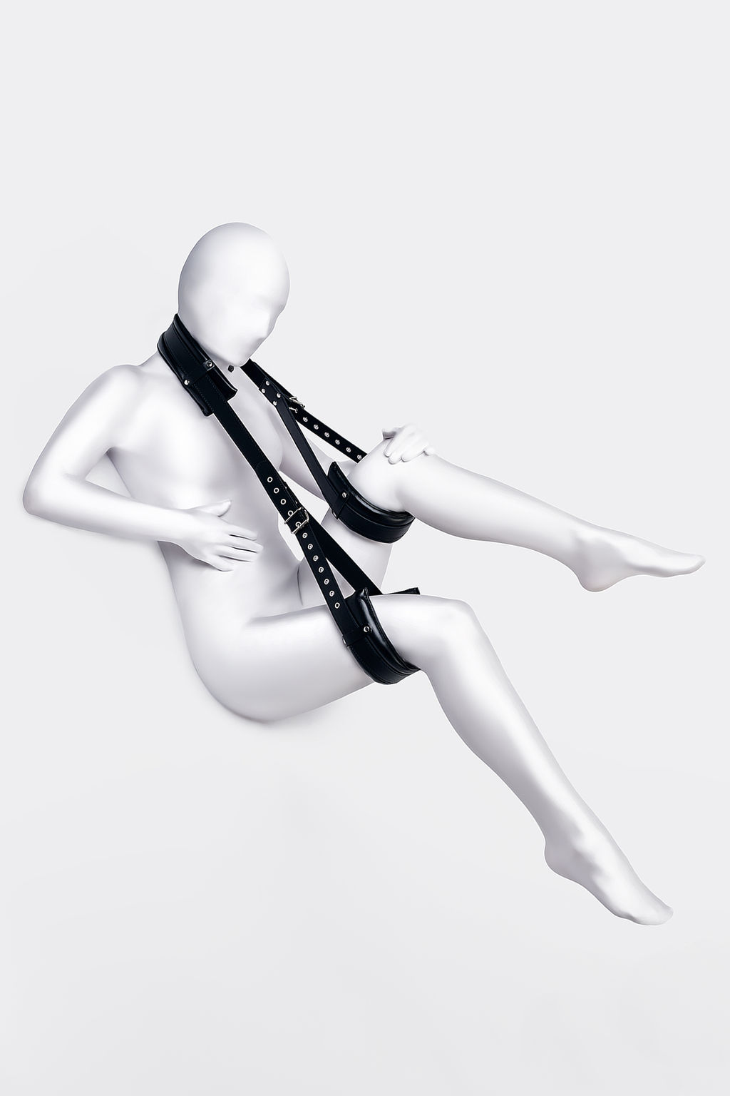 Стропа фиксирующая Anonymo, PU кожа, черная, 145 см - Toyfa фото 2