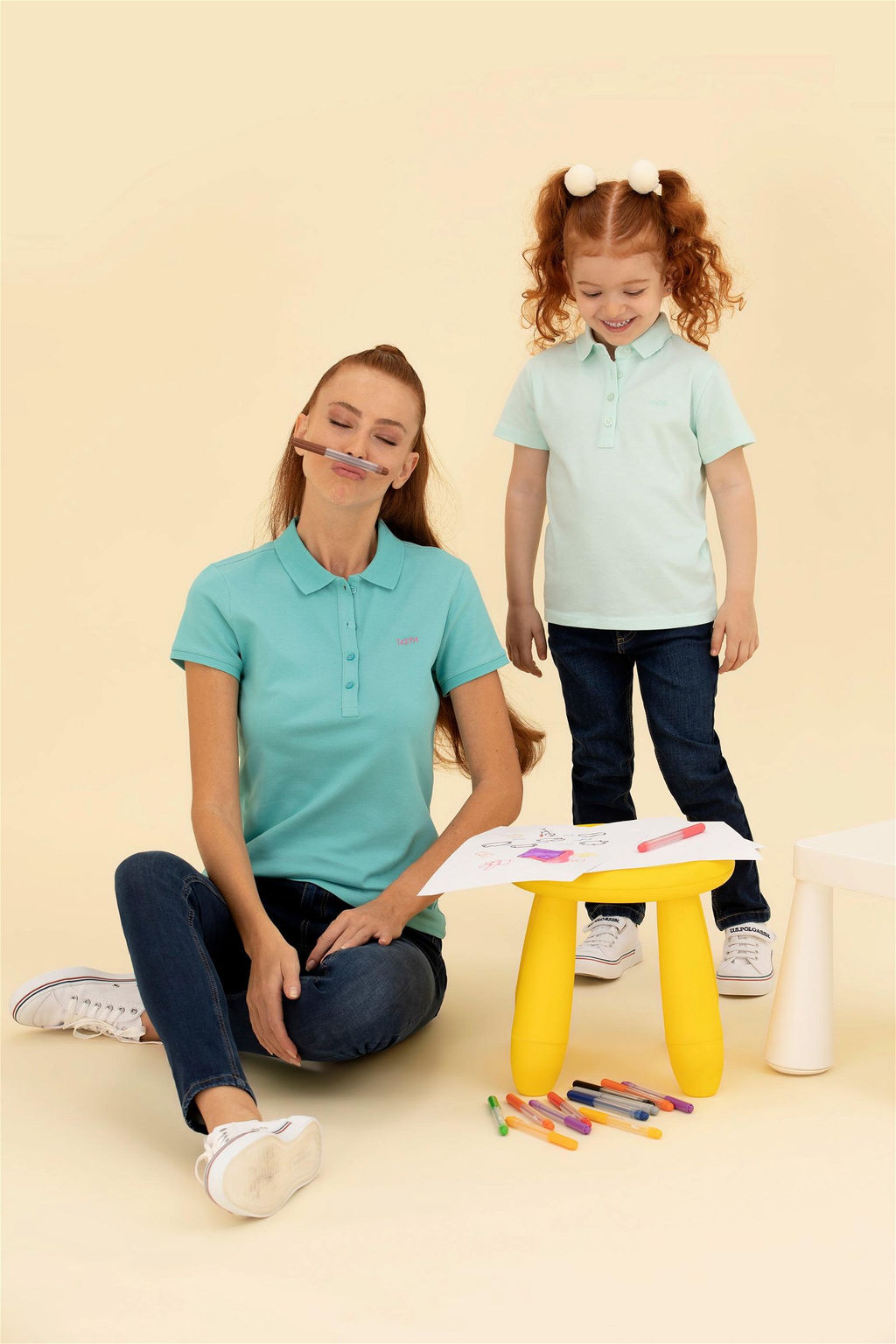 U. S. Polo Assn Базовая футболка цвета морской волны для девочек с воротником-поло - U.s. polo assn фото 6