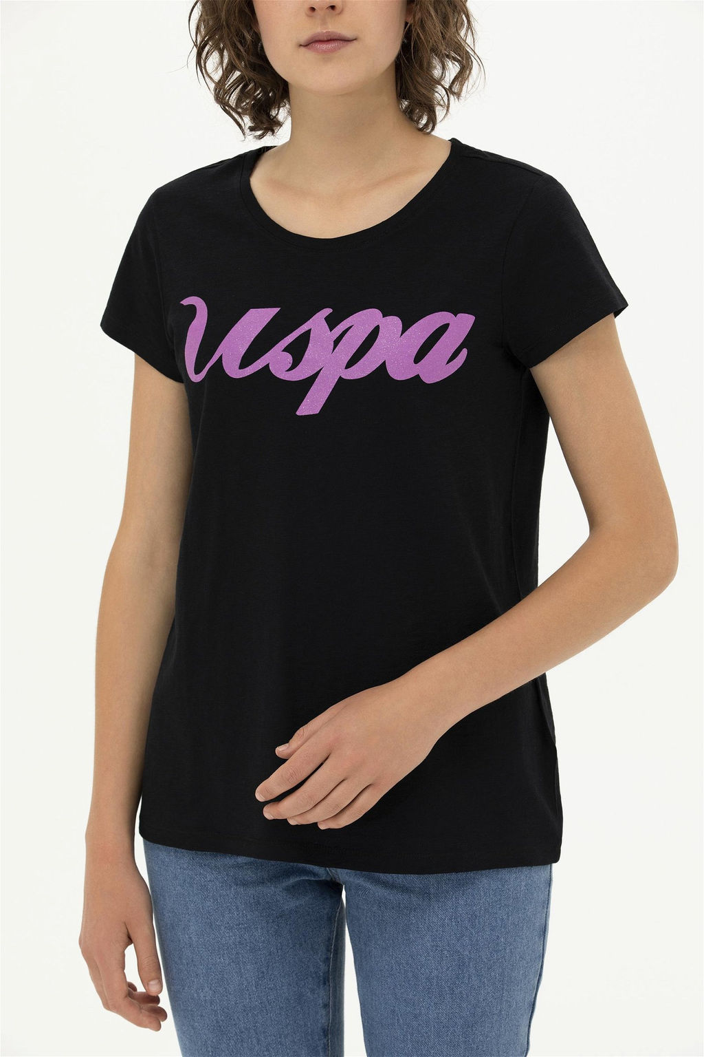 Женская черная футболка с круглым вырезом Неожиданная скидка в корзине - U.s. polo assn фото 6