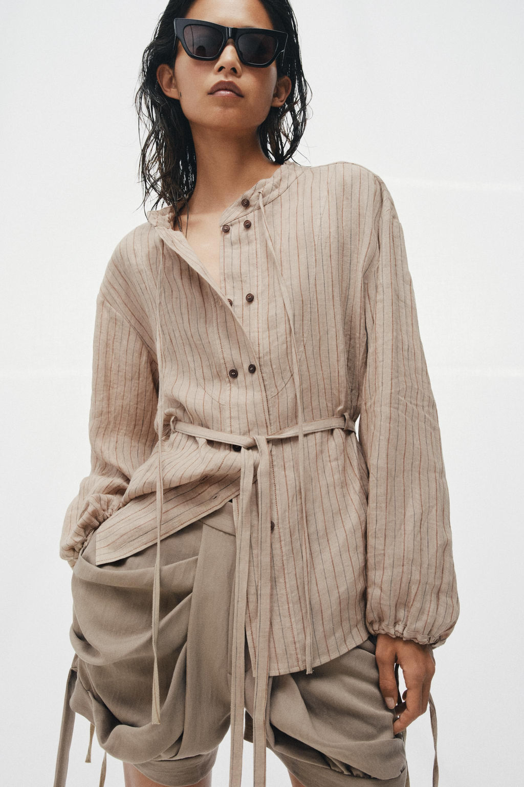 CAMISA LINO RAYAS ZW COLLECTION / Rayas - Zara фото 2