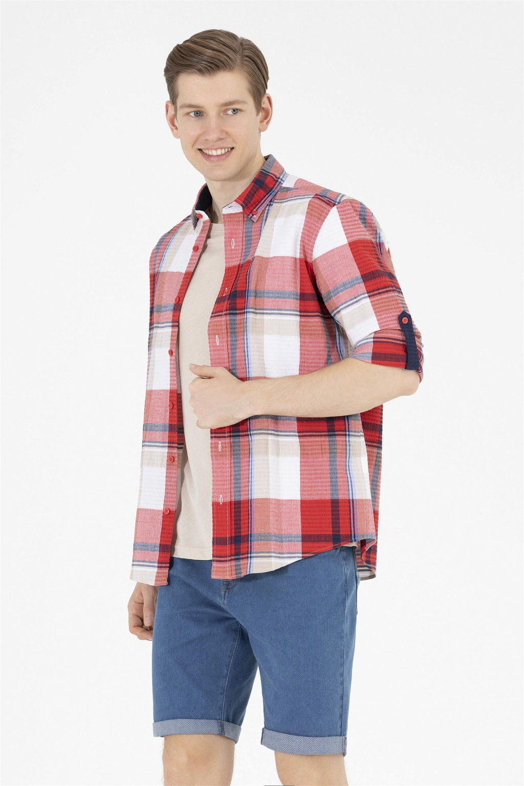 U. S. Polo Assn Мужская красная рубашка в шотландскую клетку - U.s. polo assn фото 8