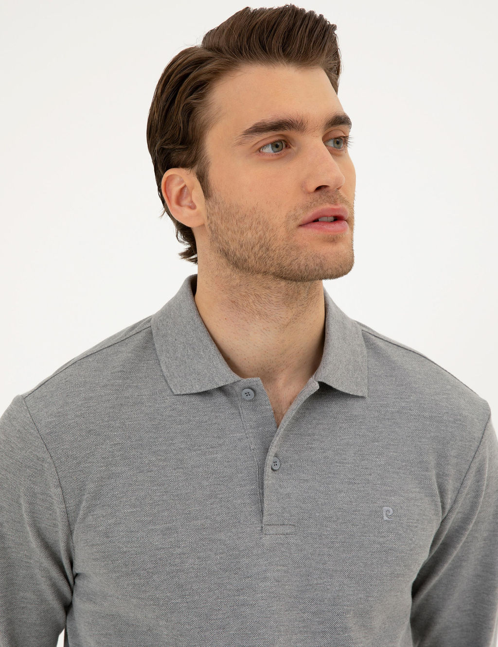 Gri Melanj Slim Fit Basic Sweatshirt - Pierre cardin фото 2