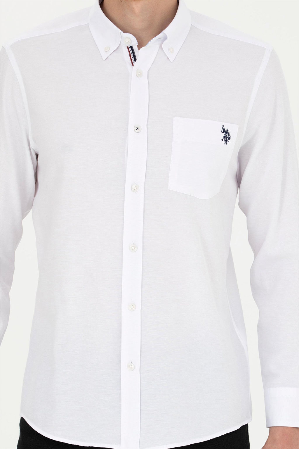 Мужская белая рубашка с длинным рукавом - U.s. polo assn фото 6