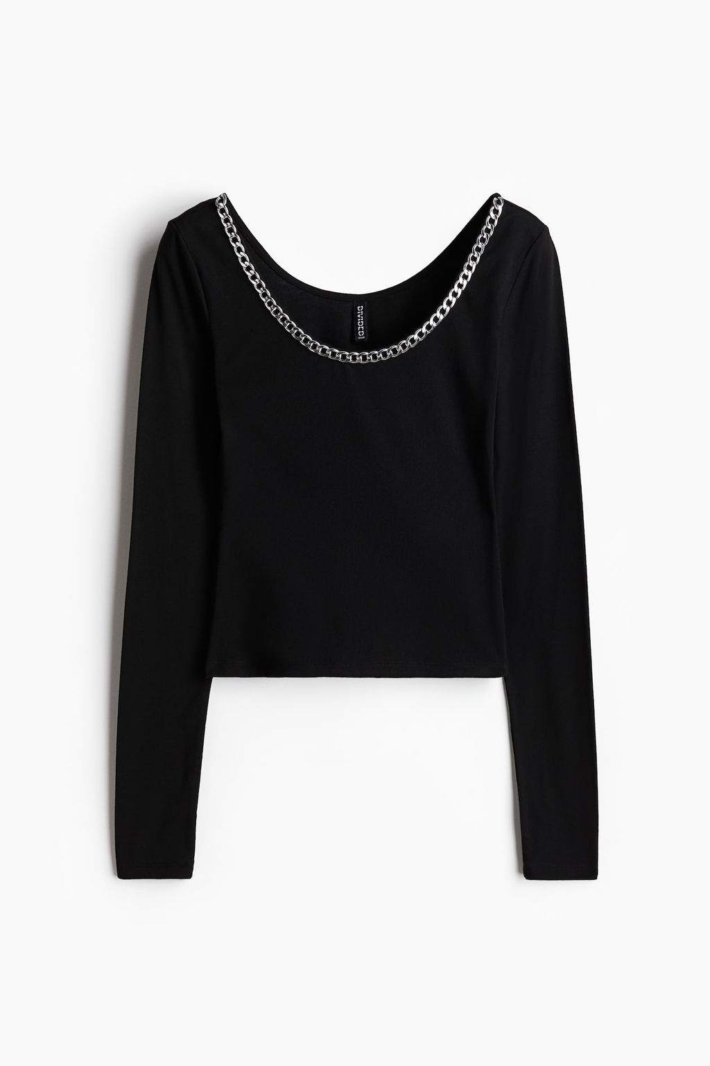 Top de manga larga con cadena decorativa - H&m фото 5