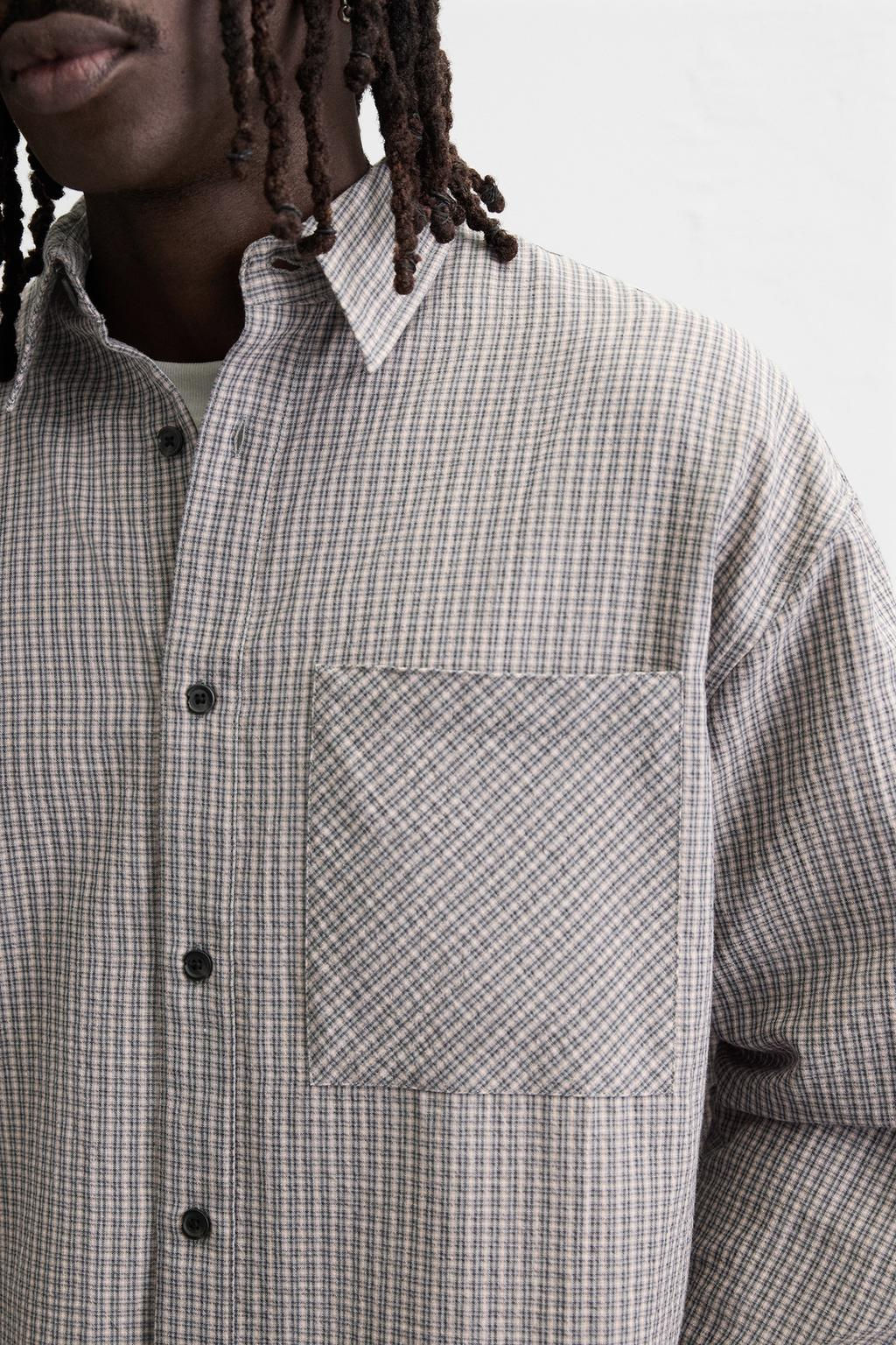 TEXTURED CHECK SHIRT - Zara фото 6