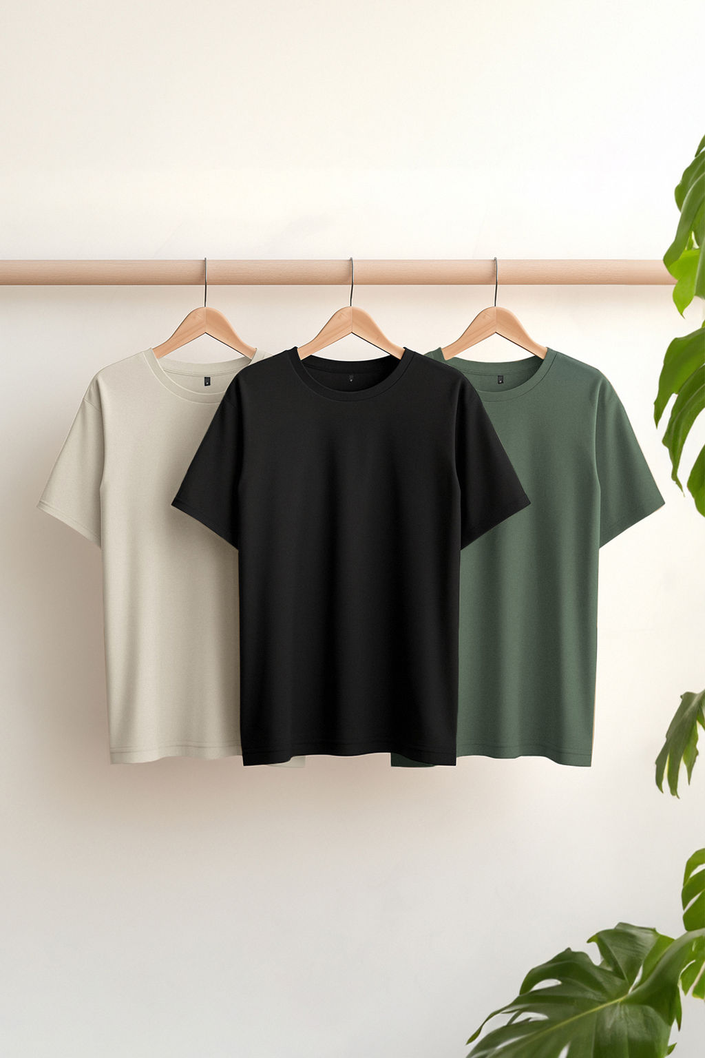 TRENDYOL MAN Tas-Ekru-Antrasit Slim/Dar Kesim Bisiklet Yaka Basic %100 Pamuklu 3lu Paket T-Shirt TMNSS19BO0007 - Trendyolmilla фото 5
