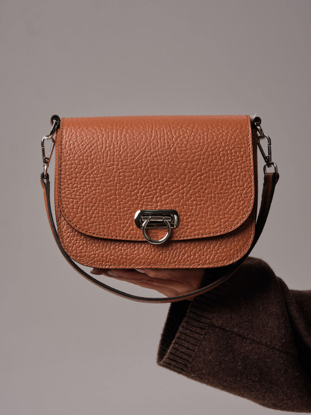 Сумка кожаная Azaro 30741 коричневый камень