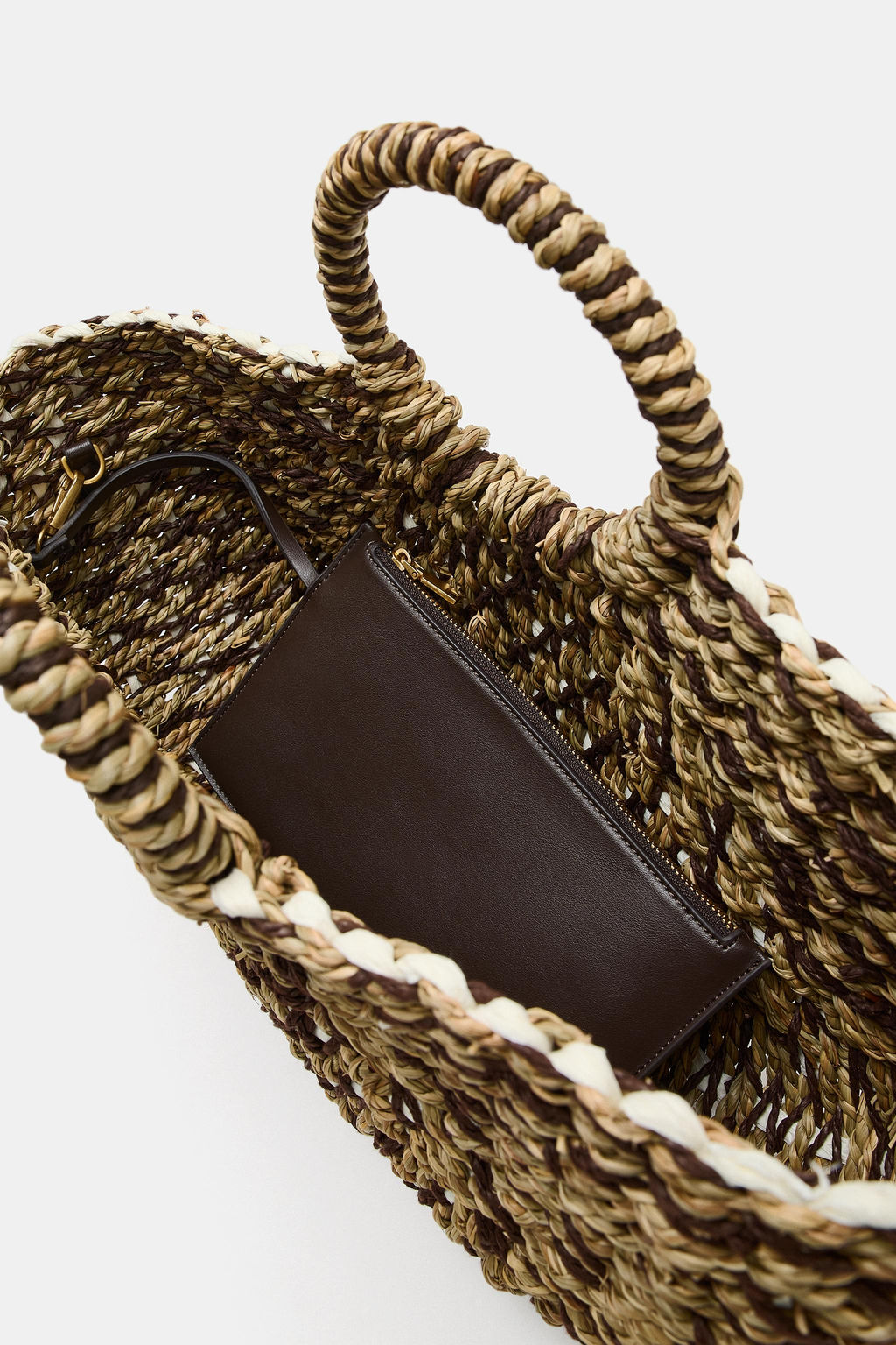 BOLSO DE MANO TRENZADO / Bicolor - Zara фото 6