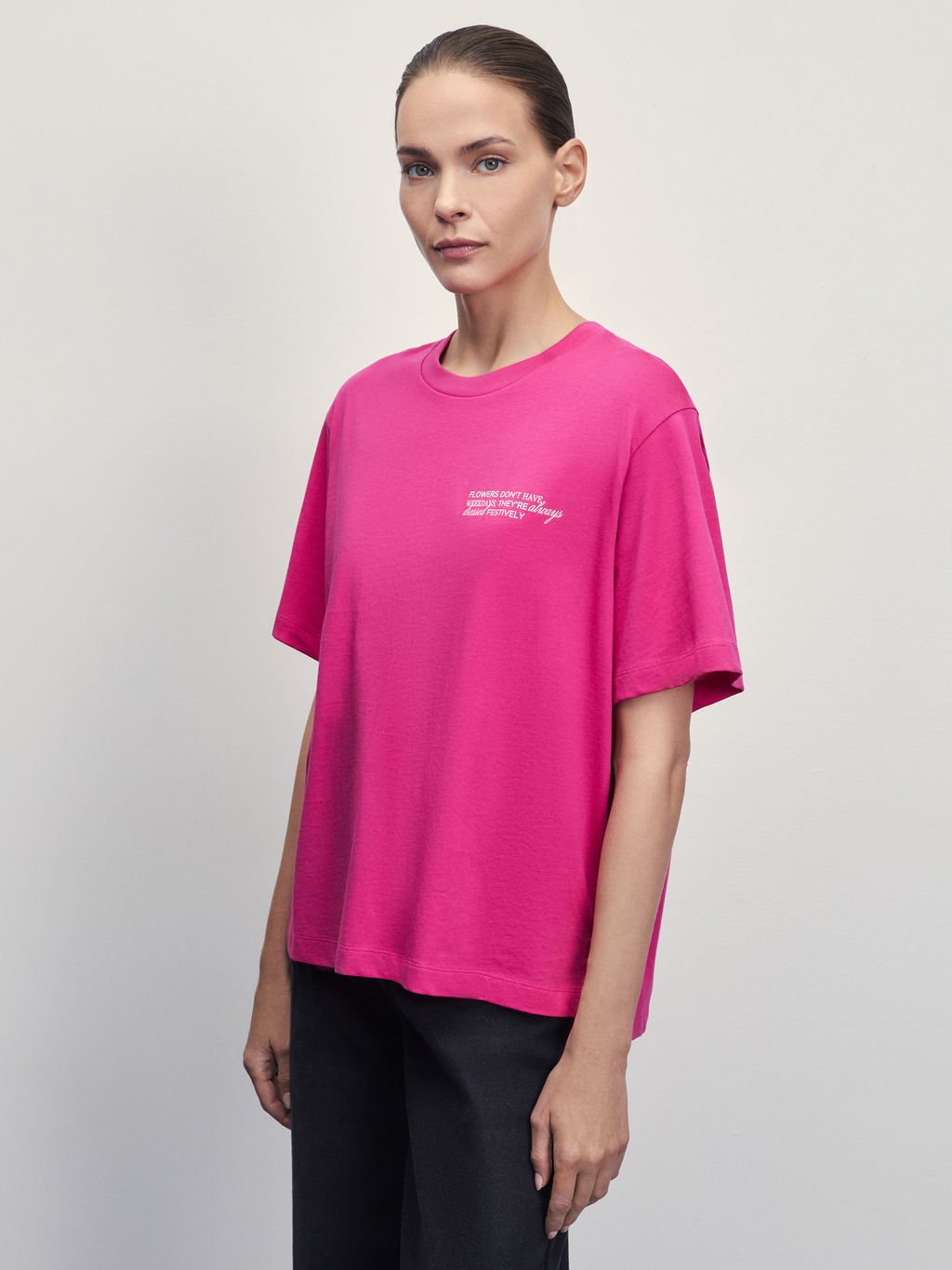 Футболка из хлопка с принтом / Zarina  фото 4