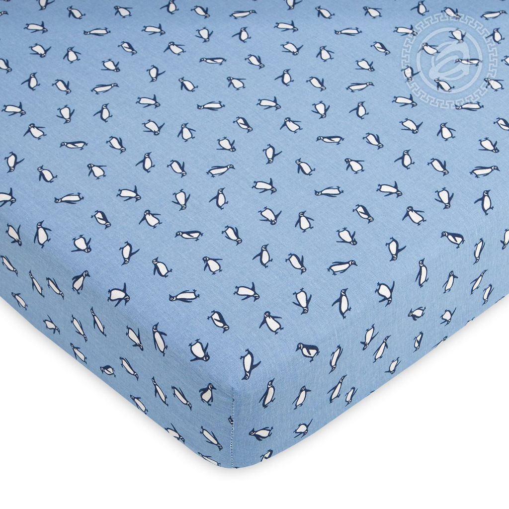 Пингвиния Набор для новорожденных Пингвиния/Борта:6шт; Подушка:1 шт-40*60; Наволочка(клапан):1шт.-40*60; Простыня на резинке:1шт.-120*60; Одеяло:1шт.-110*90; Пододеяльник:1шт.-110*90 Набор в кроватку (бязь) - Артпостелька фото 6