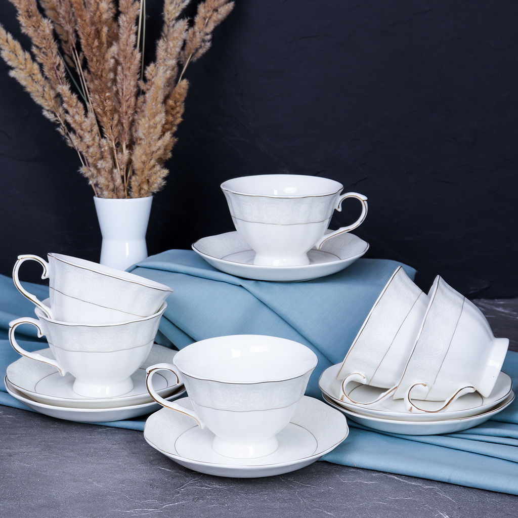 Чайный набор 12 предметов 250 мл на ножке / RS/12-FY21001 Gray /уп 8/ серая коробка - ГалеонТрейд фото 13