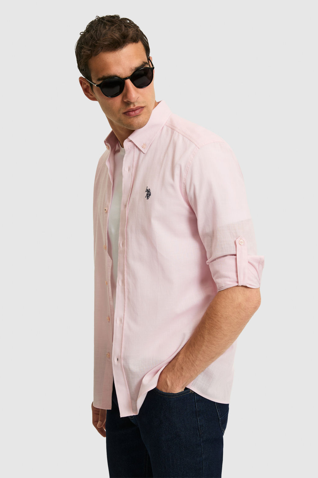 Erkek A__k Pembe Uzun Kollu Basic G_mlek - U.s. polo assn фото 3