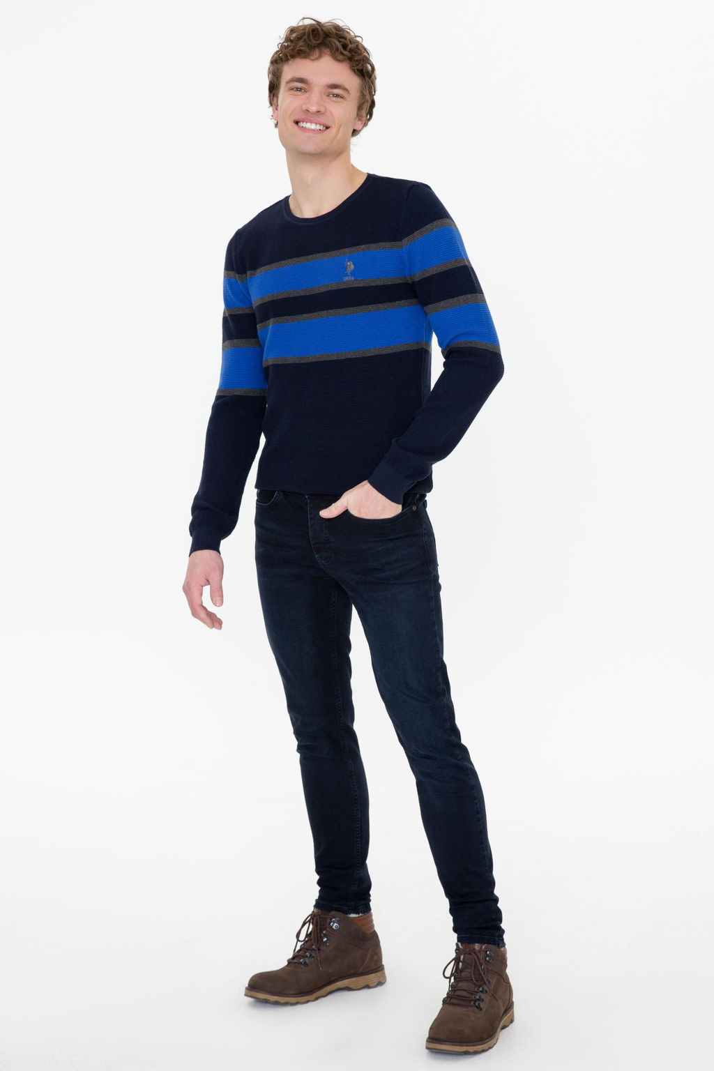 Erkek Lacivert Bisiklet Yaka Triko Kazak