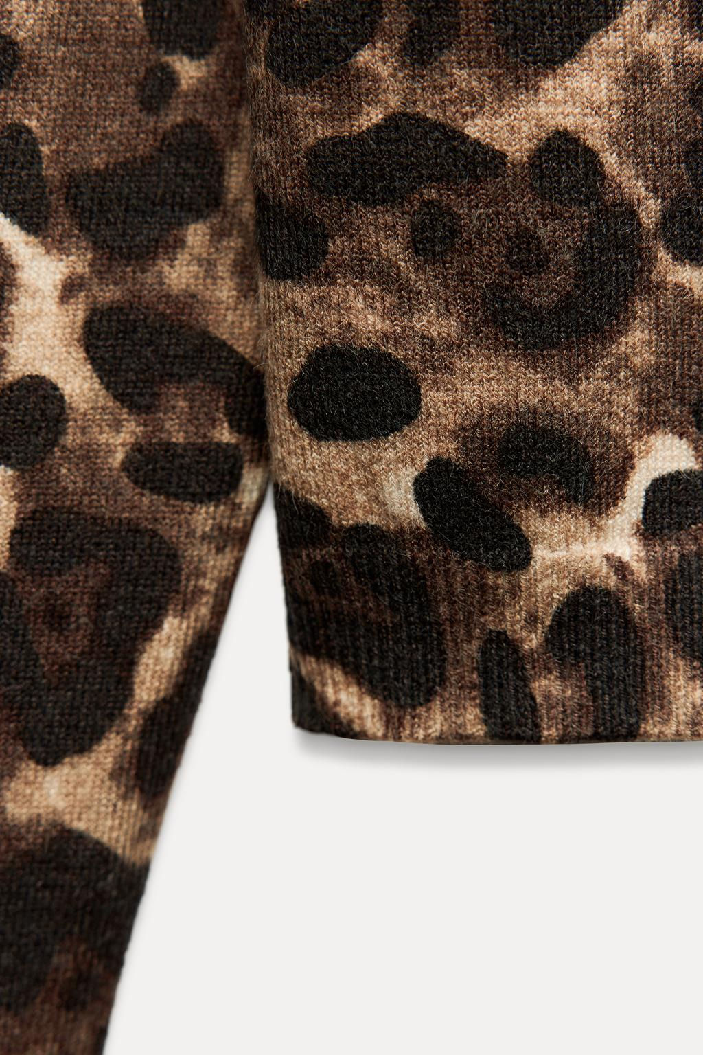ANIMAL PRINT KNIT SWEATER - Zara фото 8