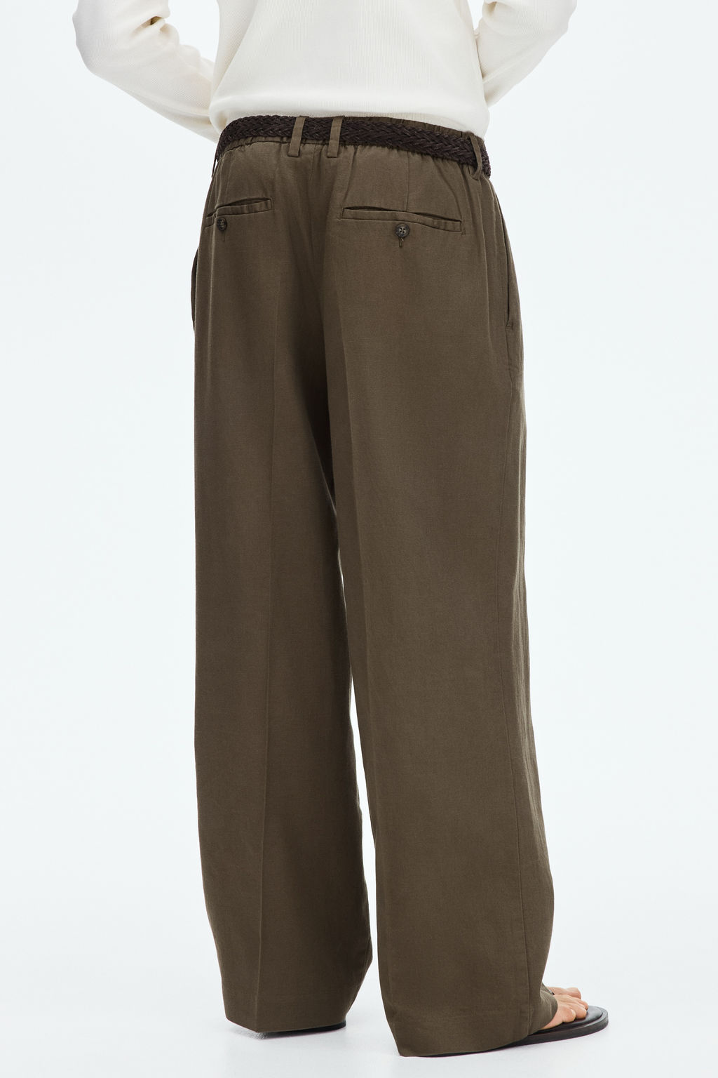 Pantal?n en mezcla de lino Loose Fit - H&m фото 11