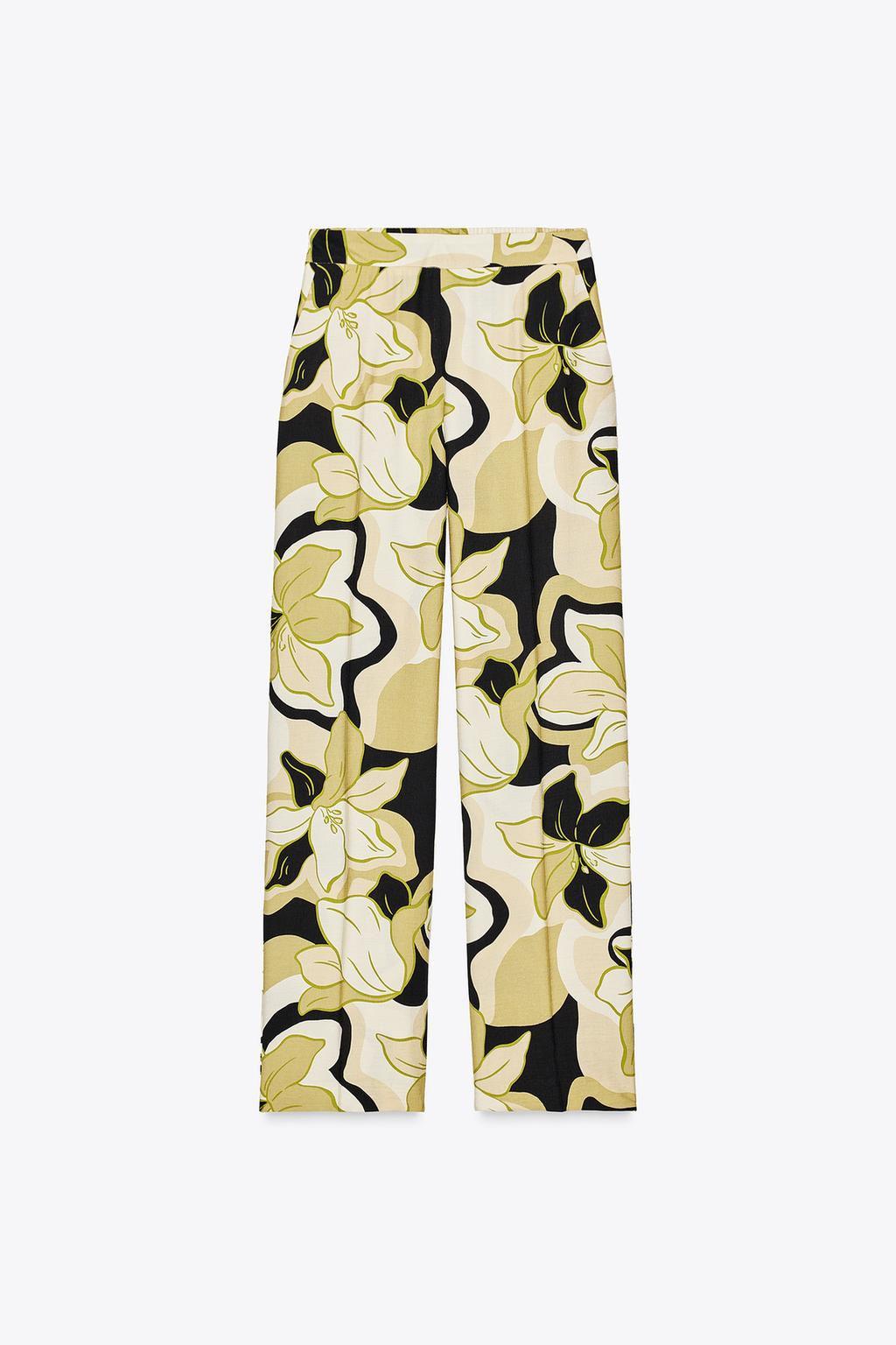 PRINTED WIDE-LEG TROUSERS - Zara фото 5