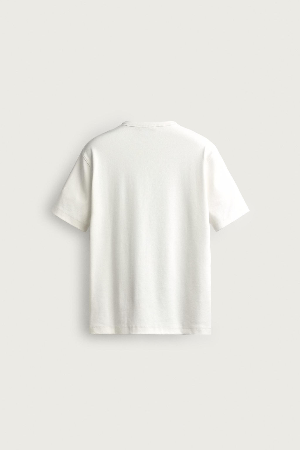 CAMISETA REGULAR FIT CUELLO PANADERO / Blanco roto - Zara фото 8