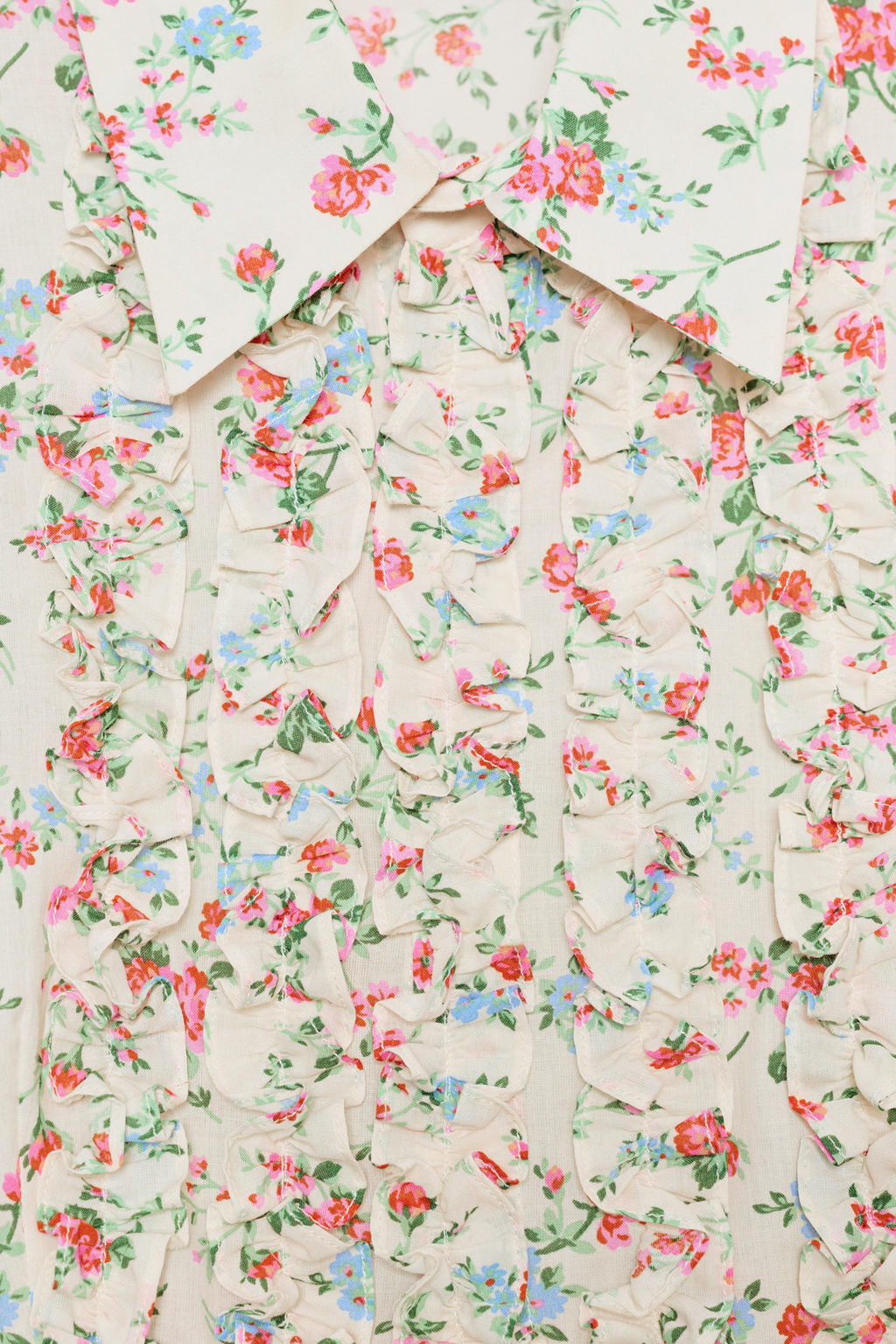 CAMISA ESTAMPADO FLORES VOLANTES / ?nico