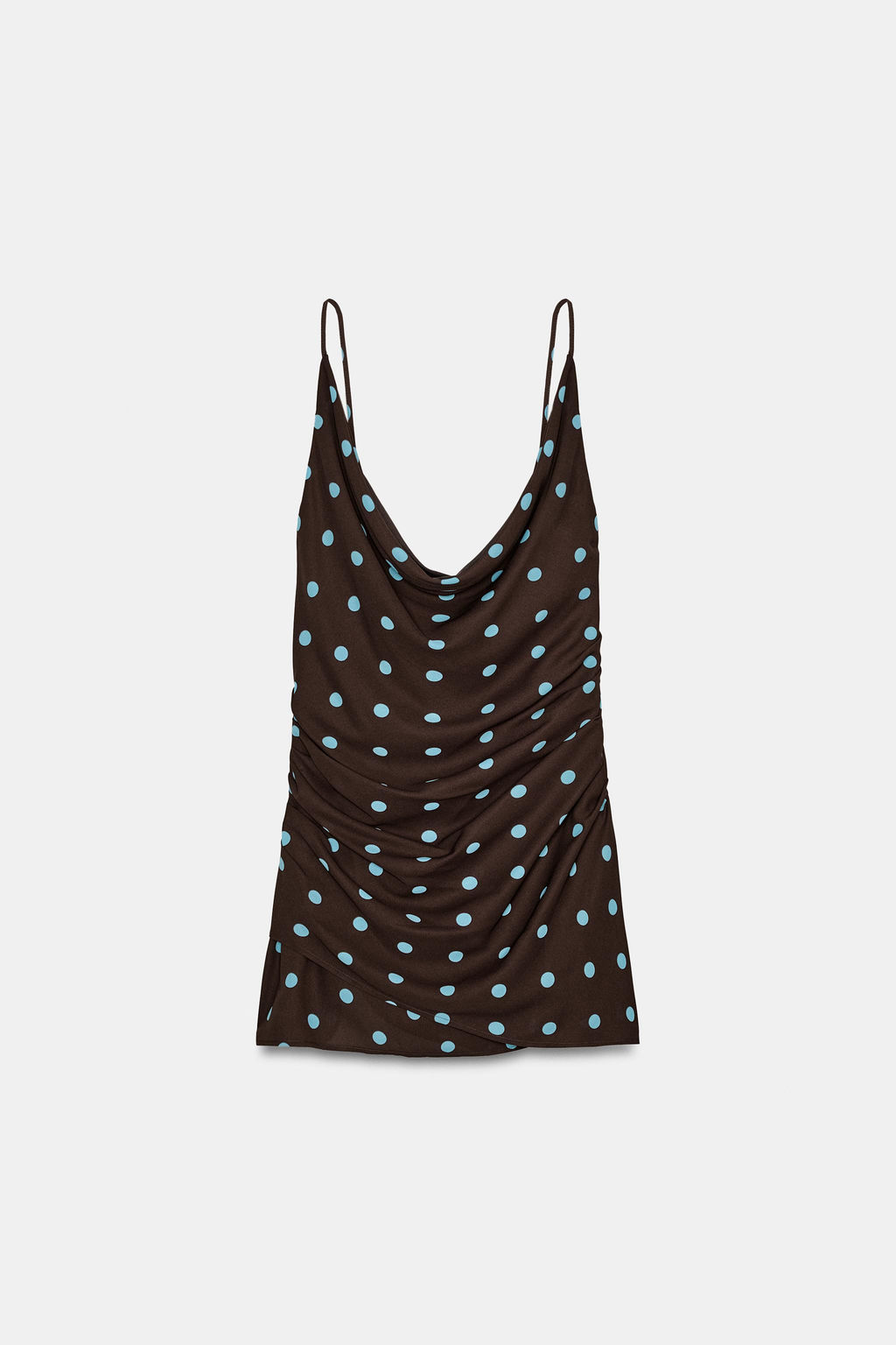 VESTIDO MINI LUNARES / Marr?n-Azul - Zara фото 5