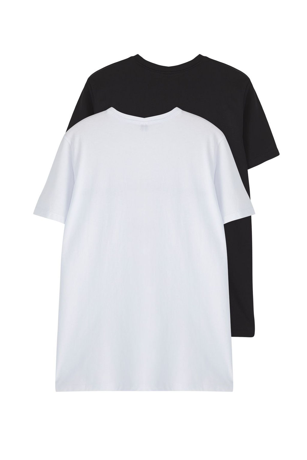 Trendyolmilla Man Siyah-Beyaz 2li Paket Regular/Normal Kesim France Bask?l? T-shirt TMNSS25TS00232  фото 3