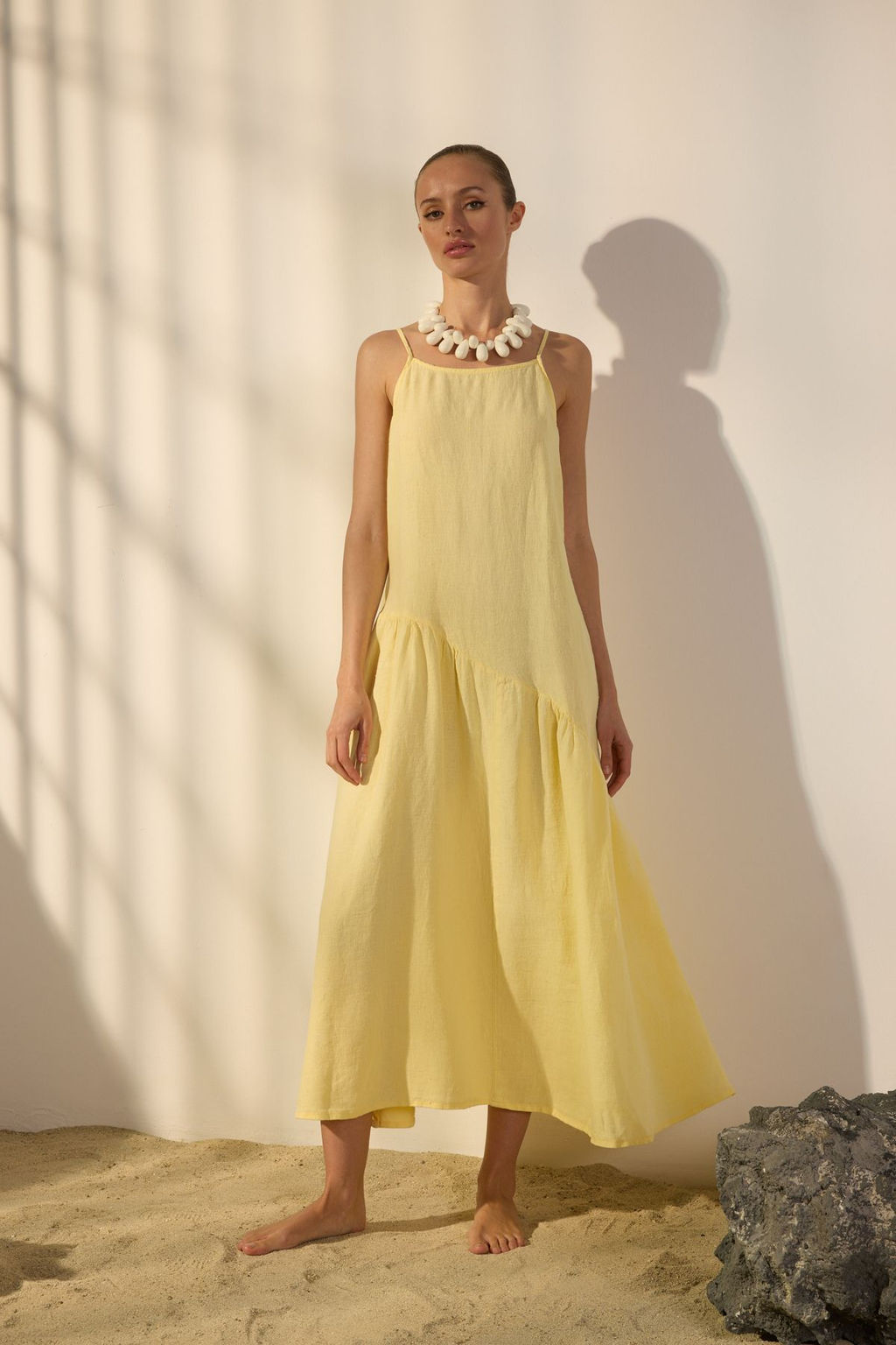 Trendyolmilla Sar? %100 Keten Dikis Detayl? Maxi Elbise TWOSS25EL00638  фото 5