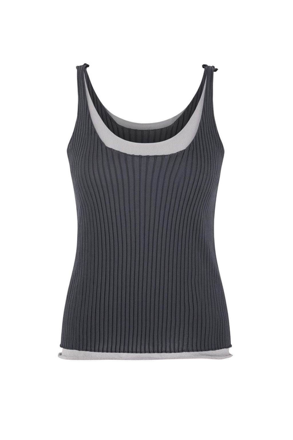 Antrasit Havuz Yaka Renk Bloklu Ince Triko Ince Bluz TWOSS26BZ00297 - Trendyolmilla фото 4