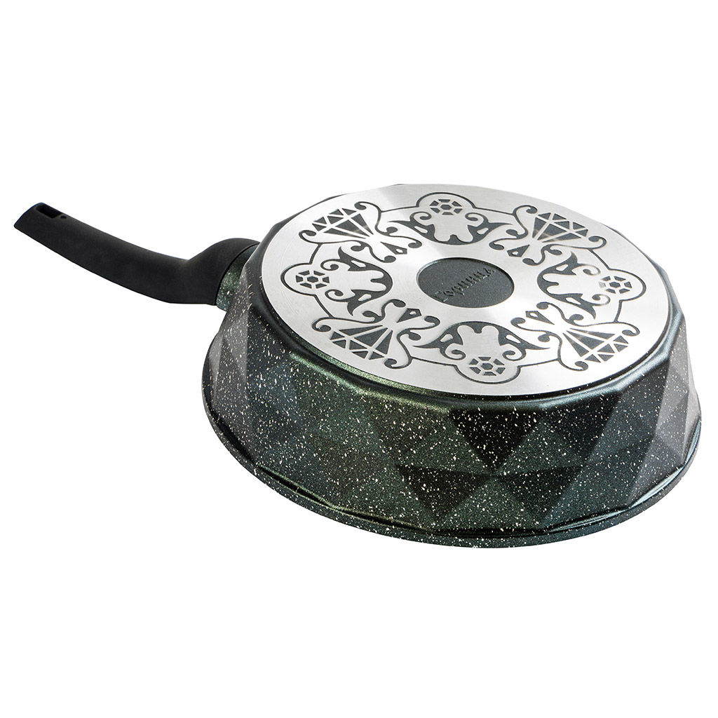 Сковорода с тефлоновым покрытием д28см Бриллиант Green, h7,1см, s0,4см, ручка из термостойкого пластика (Россия) - Домашняя мода фото 4