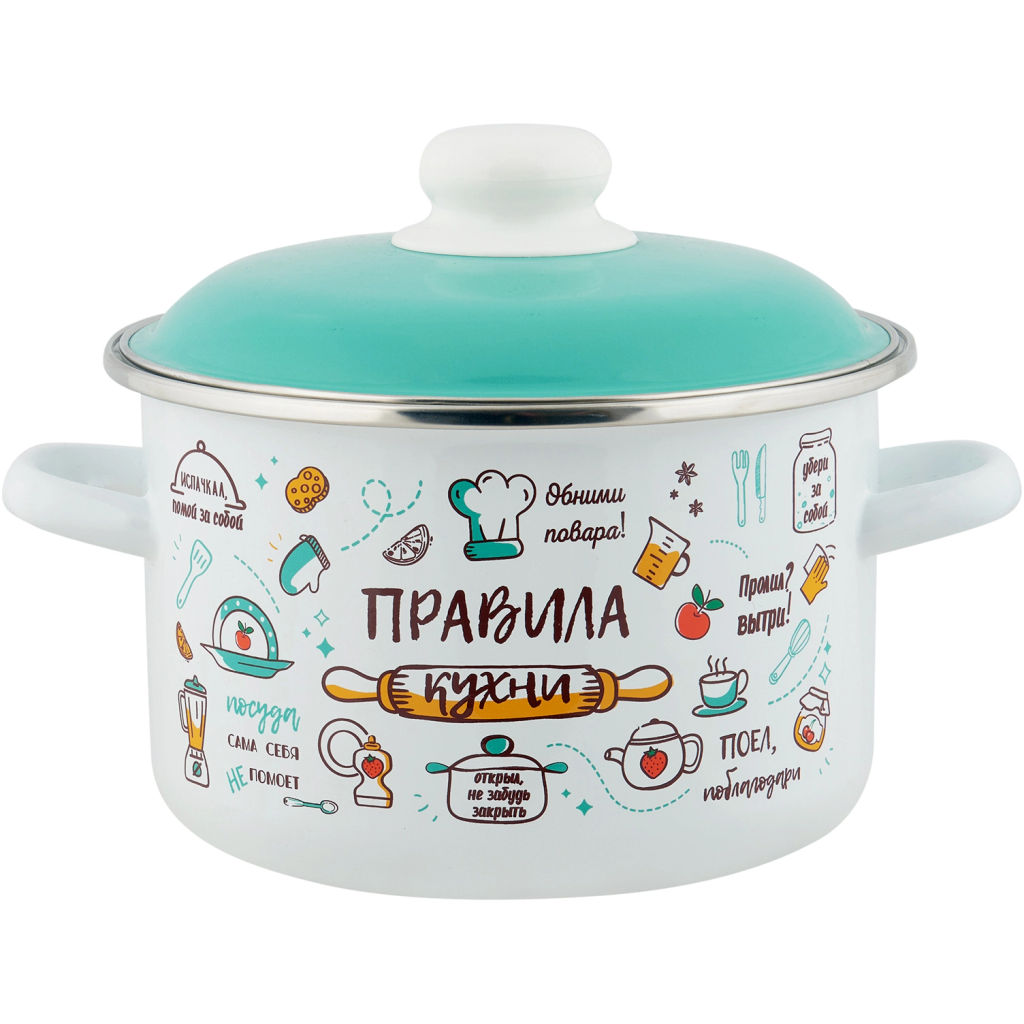 Кастрюля эмалированная 4л "Правила кухни" Appetite 6RD201M