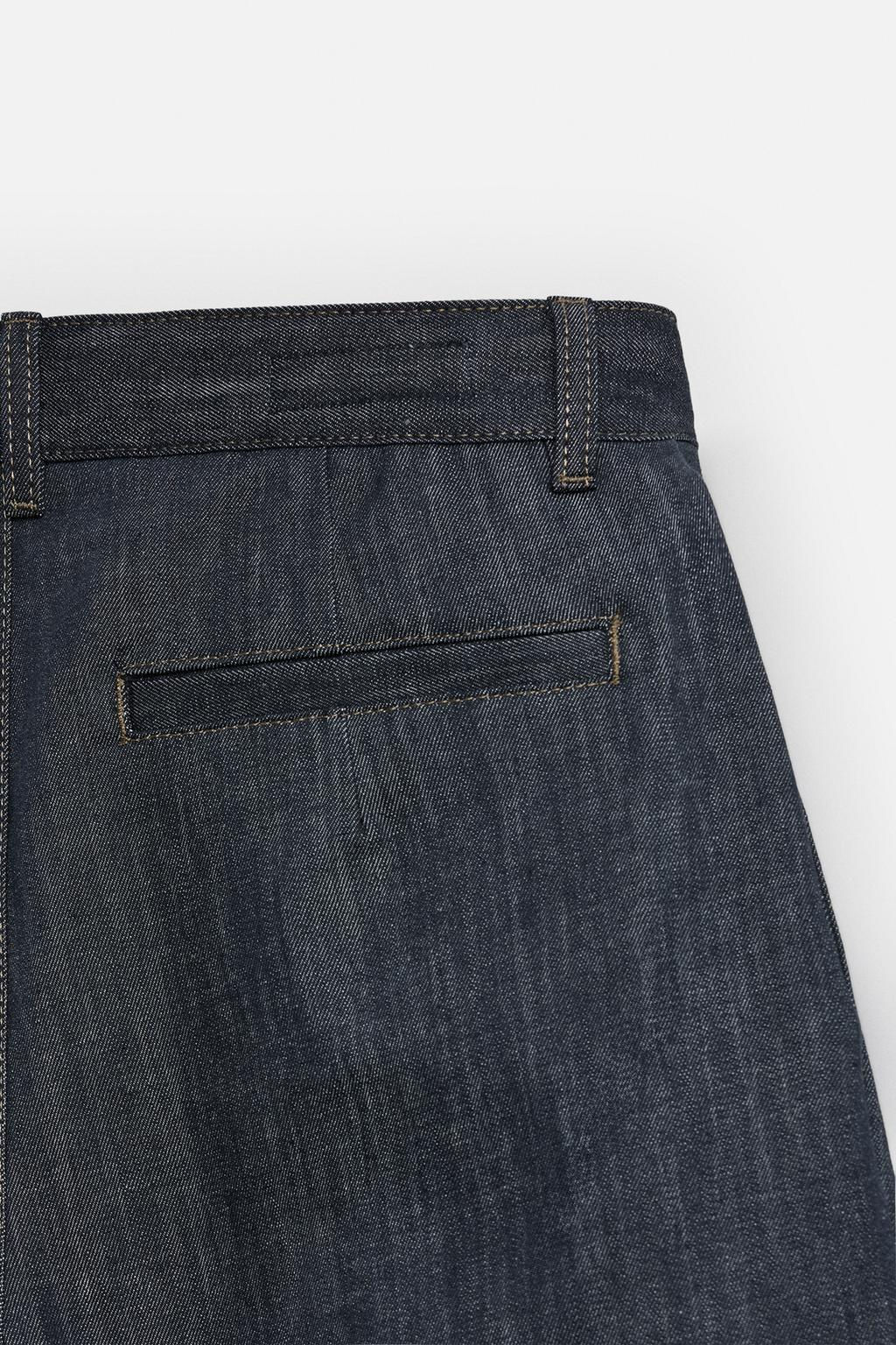 PLEATED WIDE-LEG JEANS - Zara фото 11