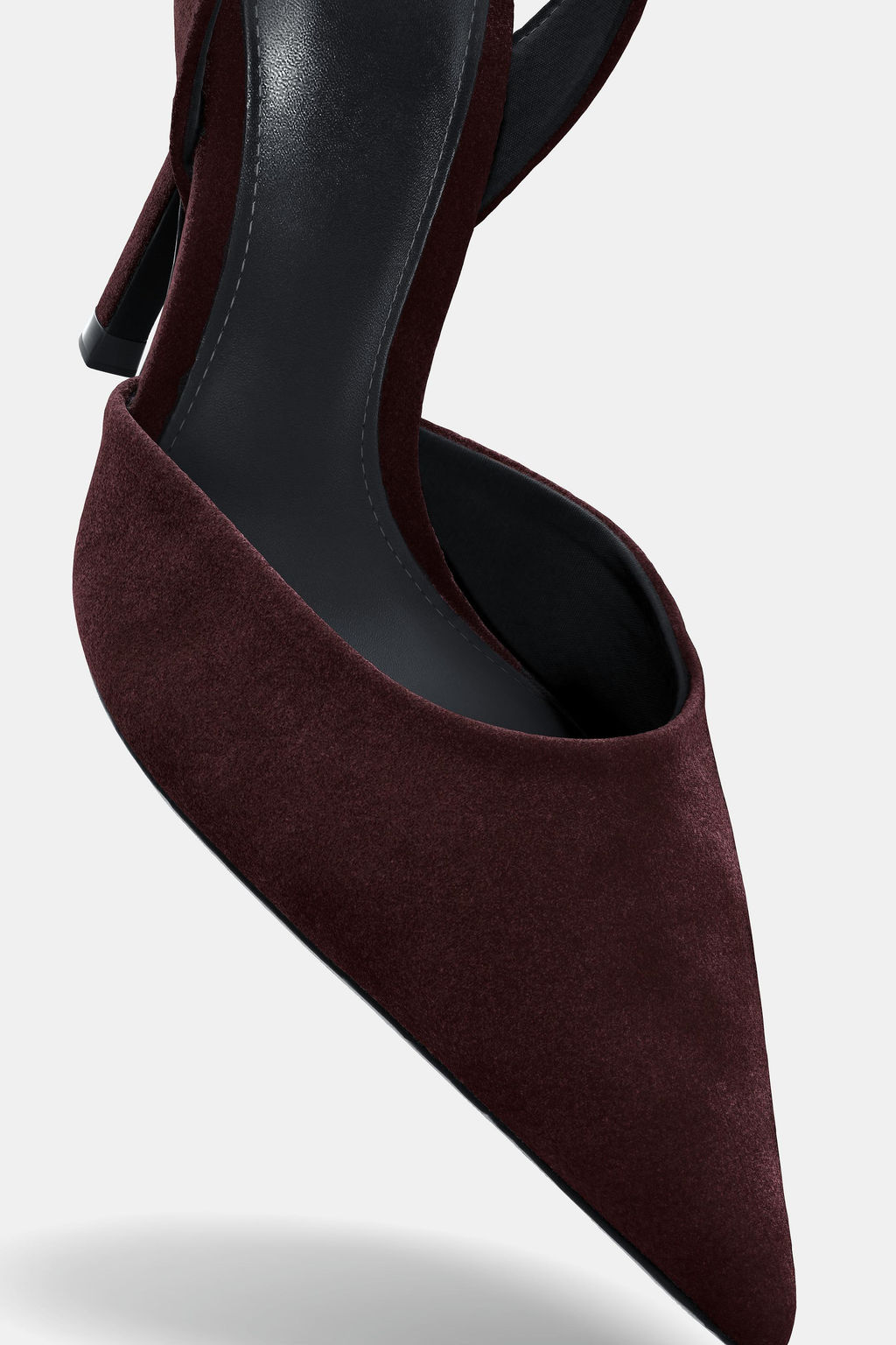 VELVET EFFECT HIGH-HEEL SLINGBACK SHOES - Zara фото 2