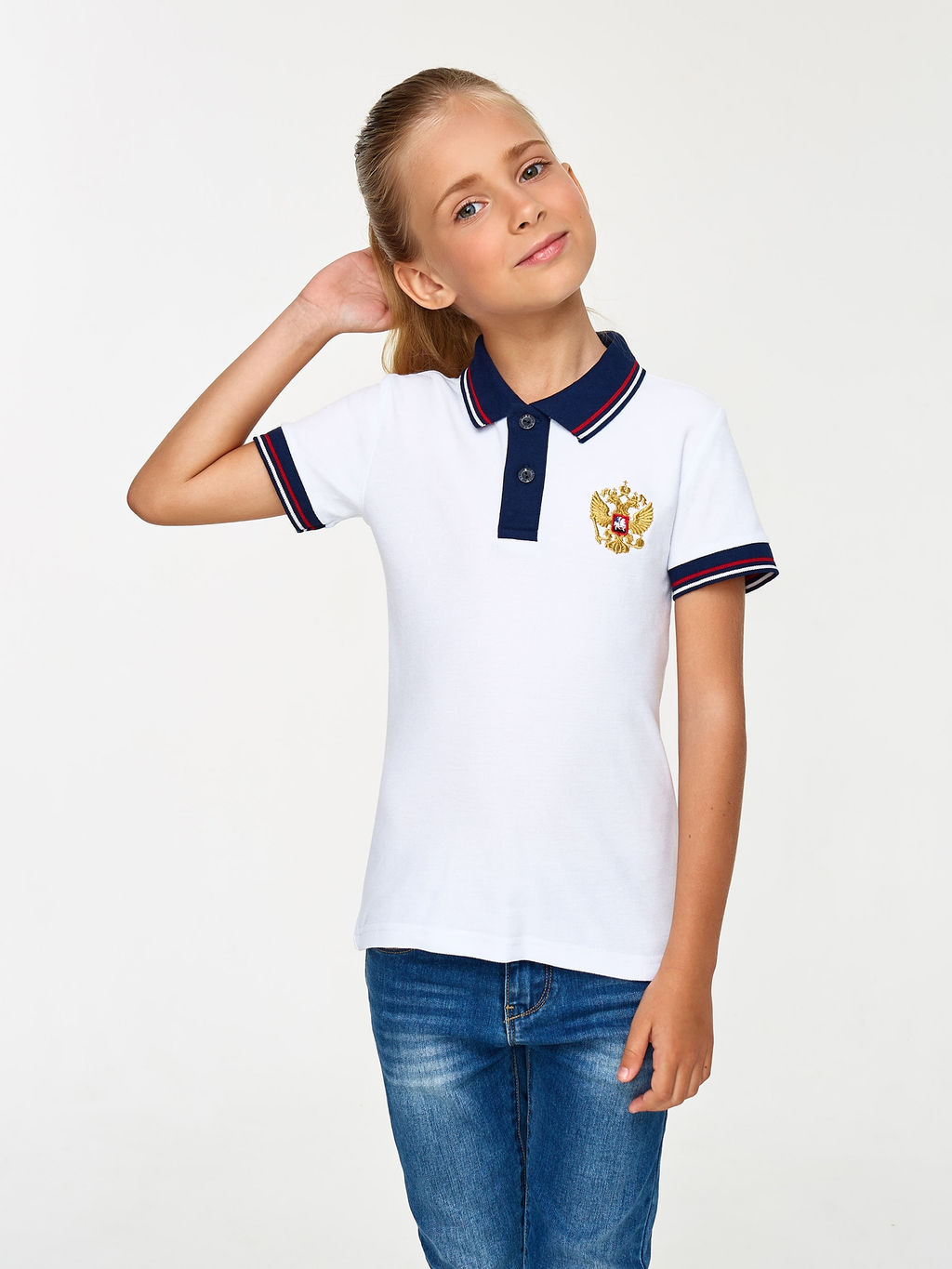Поло детское RUSSIA 65C-RR-1785 RED-N-ROCKS