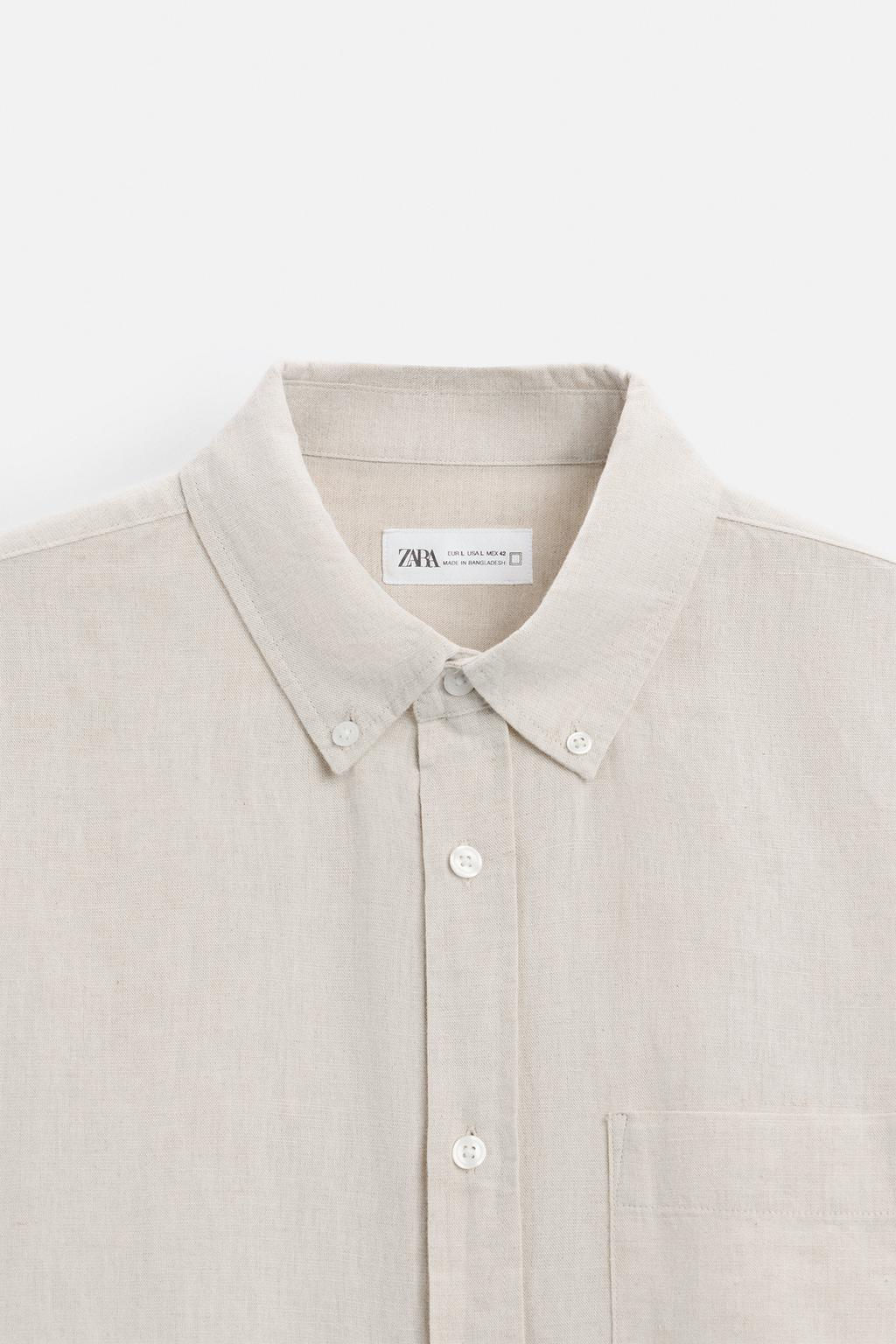 COTTON - LINEN SHIRT - Zara фото 9