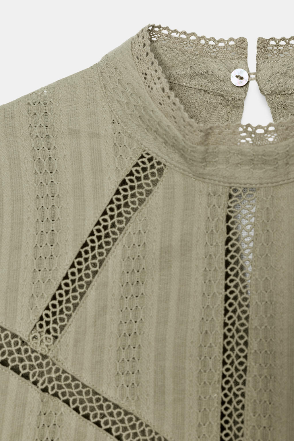 ROMANTIC LACE TRIM SHIRT - Zara фото 7