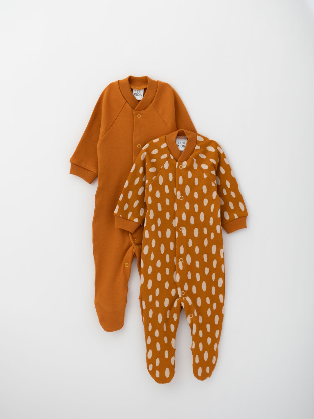 Комбинезон для новорожденного из хлопкового трикотажа, беж/панда - Lesi kids фото 8